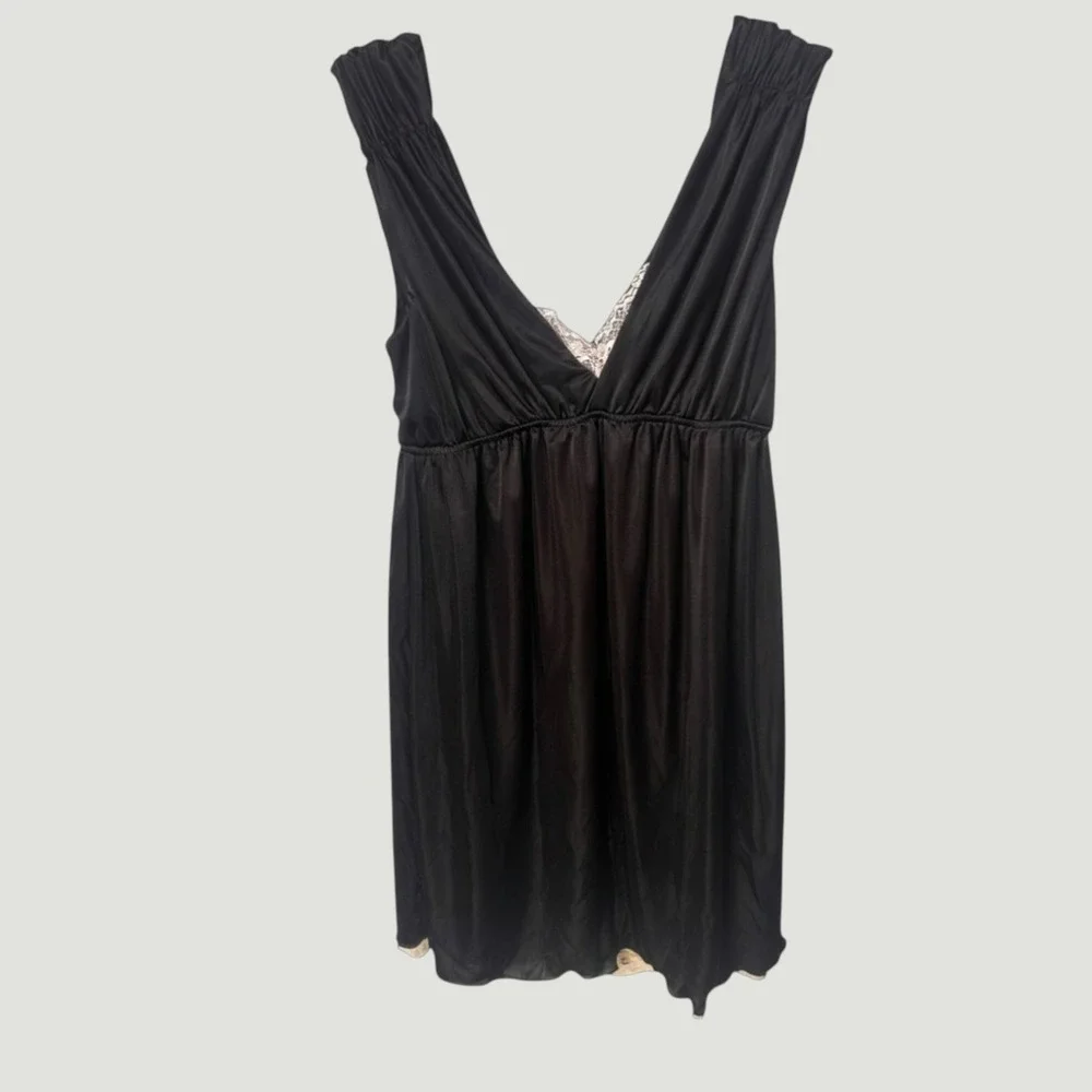 Lux‎ Womens Babydoll Chemise Lingerie L Black Lace Dark Romance Whimsigoth